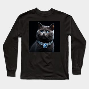 Jewelled British Shorthair Cat Long Sleeve T-Shirt